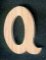 Letter Q in solid wood to paint and glue, handmade