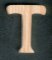 Wooden letter T, height 5 cm, to be painted or glued