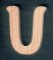 Wooden letter U, height 5 cm, made of ash