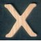 Wooden letter X height 5 cm