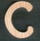 Letter C to stick in ash wood height 5 cm thickness 5 mm