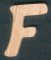 Letter F in ash wood height 5 cm thickness 5 mm