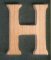 Wooden letter H to paint and glue height 5 cm