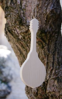 Solid wood mandolin ht15cm, musical wedding decoration handmade musician gift