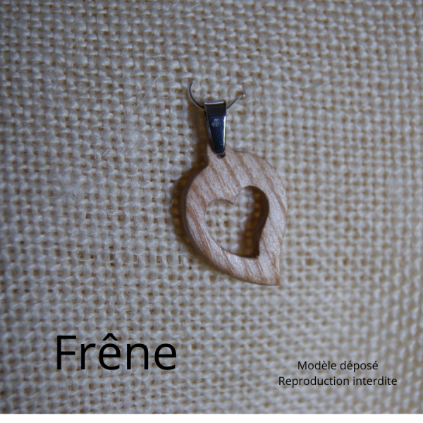 pendant wood wedding jewelery and nature cut heart, cherry wood, handmade, valentine's day gift idea, wood wedding