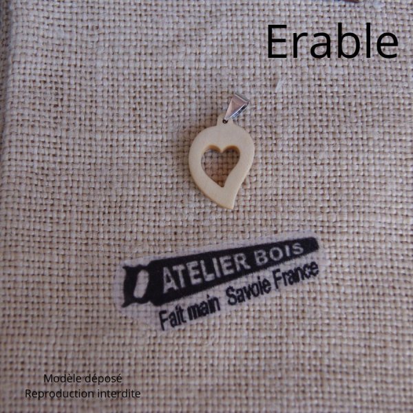 pendant wood wedding jewelery and nature cut heart, cherry wood, handmade, valentine's day gift idea, wood wedding