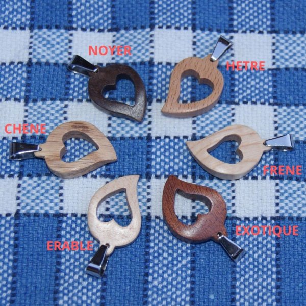 pendant wood wedding jewelery and nature cut heart, cherry wood, handmade, valentine's day gift idea, wood wedding