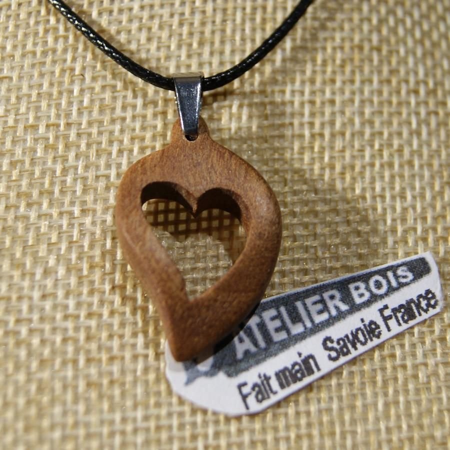 pendant wedding wood heart Valentine's Day walnut wood nature