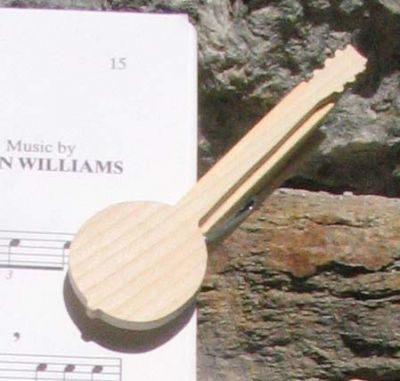 banjo music clip handmade solid wood gift musician