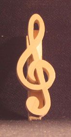 handmade solid maple wood treble clef gift clip for musicians