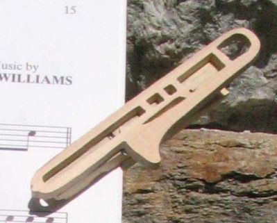 handmade solid wood trombone clip, original and useful gift for trombonist musician