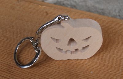 Halloween pumpkin keychain handmade solid wood