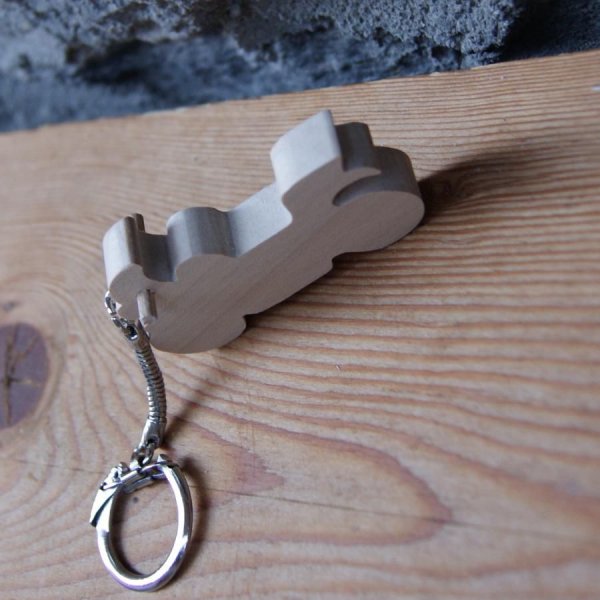 handmade solid wood key ring for motorcycle original and useful gift for biker