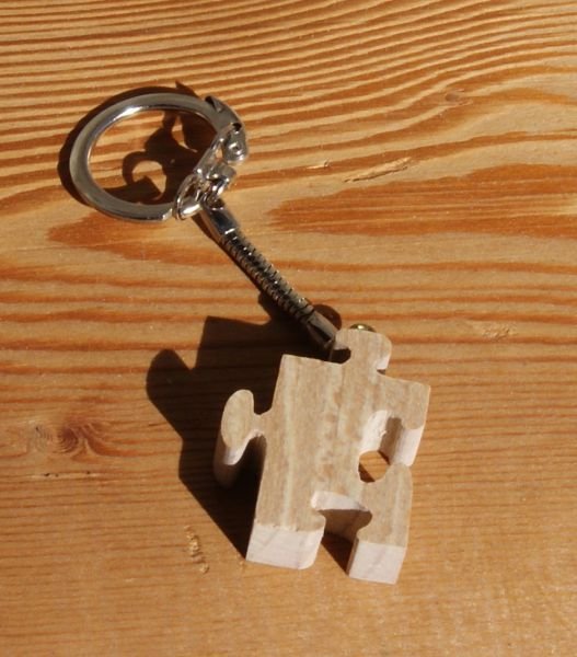 key ring puzzle wood handmade