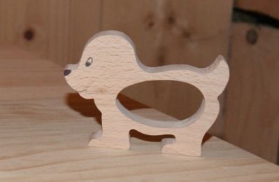 Napkin ring dog handmade solid wood