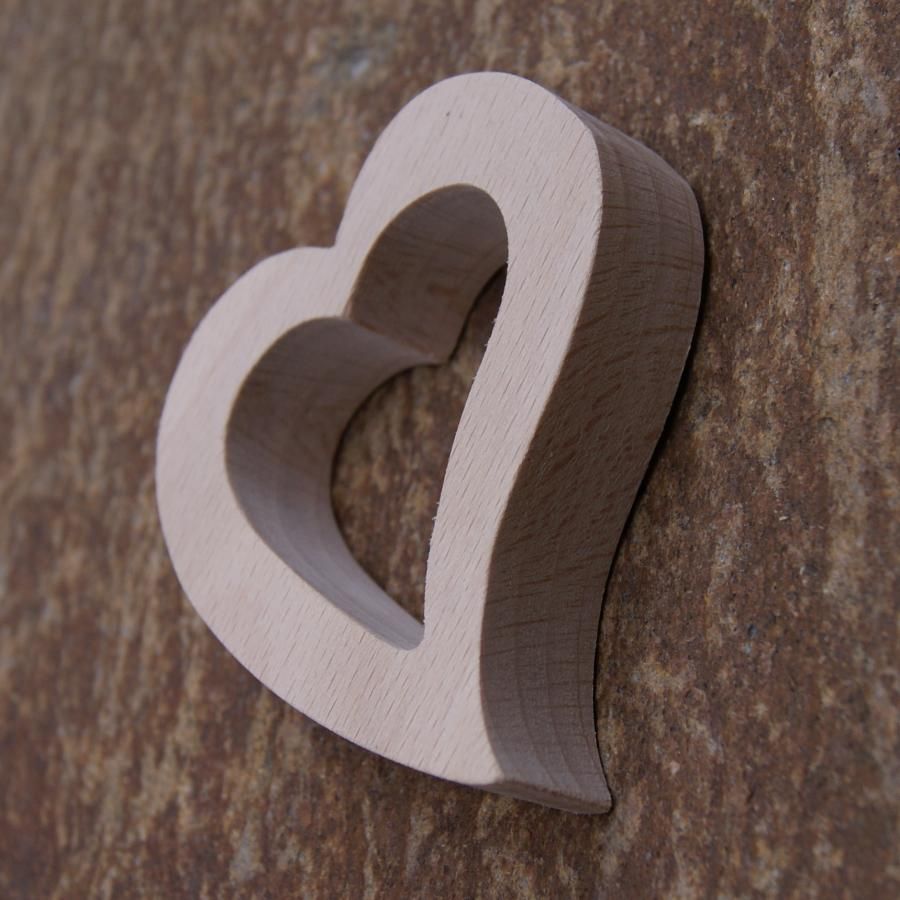 Rond de serviette coeur pour amoureux, noce de bois, mariage, saint valentin