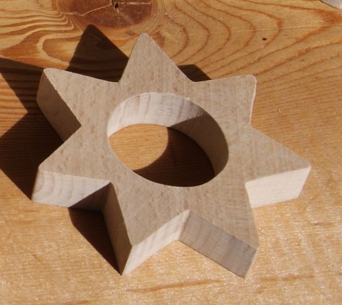 Napkin ring with star, Christmas table decoration, handmade solid wood