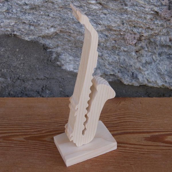 saxophone mounted on base, wedding table decoration