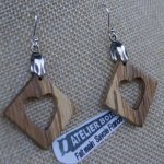 earrings with oak heart ethical wooden jewelry, wooden wedding, Valentine's Day, handmade