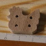 Button hen 25mm solid wood handmade sewing scrapbooking hobby