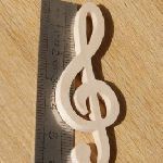 Figurine treble clef ht 6cm decorating theme music handmade solid wood embellishment scrapbooking