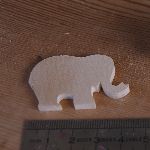 miniature figurine elephant 3mm embellishment to paint and glue solid wood handmade