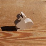 Miniature wooden rabbit figurine to decorate creative leisure, animals 