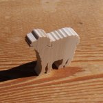 Miniature sheep, lamb, ewe wooden figurine to decorate