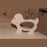 Napkin ring dog handmade solid wood