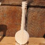 Solid wood banjo ht15cm handmade music decoration, musician gift, music