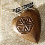 heart carved with a rose and a snowflake in lime wood, valentine's day gift idea, wood wedding, hand carved