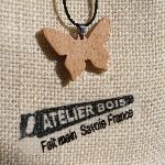 butterfly pendant made of beech wood and nature jewelry, handmade