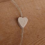 wooden bead heart V to decorate mobile, suspension, garland