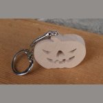 Halloween pumpkin keychain handmade solid wood