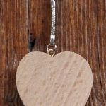 key ring heart beech, manual activity painting, pyrography, to personalize for Valentine's day