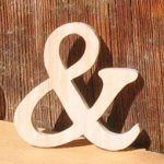 sign and, solid wood ampersand to stick, handmade, scrap embellishment, deco