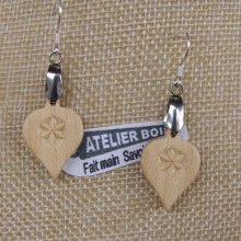 earrings carved jewelry nature solid maple wood handmade