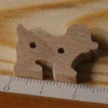 Button dog 25mm to decorate and sew, embellishment scrapbooking solid wood handmade
