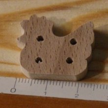 Button hen 25mm solid wood handmade sewing scrapbooking hobby
