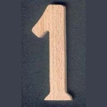 Wooden number 1 ht 8cm marking, number to stick