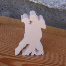 Figurine bolero dancers lg 7cm ep 7mm solid maple wood handmade
