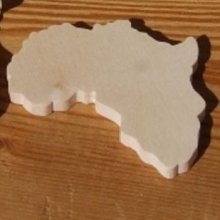 Figurine map of Africa ht6cm ep 3mm to decorate