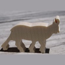 Miniature wooden chamois figurine to decorate mountain theme