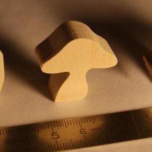 Miniature wooden mushroom figurine nature