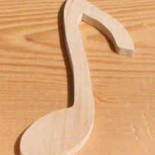 Figurine hook lg 9cm ep 3mm solid wood handmade embellishment scrap deco music