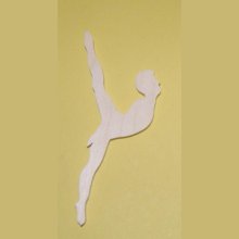 Dancer figurine 3mm solid wood handmade embellishment scrapbooking dance