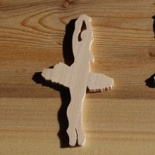 Dancer figurine 3mm solid wood handmade embellishment scrapbooking dance