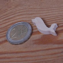 Miniature dolphin figurine 2.5 x 2.7 cm in wood, handmade