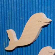 dolphin figurine 4.6 x 5 cm wood to paint ep 3mm embellishment scrapbooking