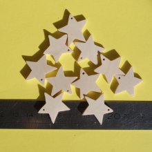 Miniature star figurine with 5 pierced branches, Christmas decoration to decorate and hang, solid wood